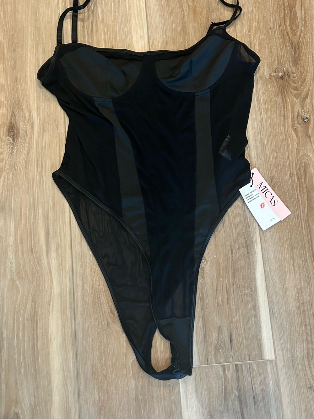 Plus Size Mesh Corset Slip Bodysuit